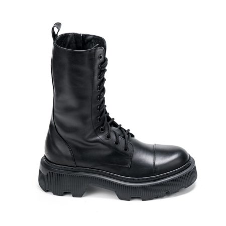 Alternative view of Ženske kožne plitke čizme Roberto-Serpentini-1501 crne ravne